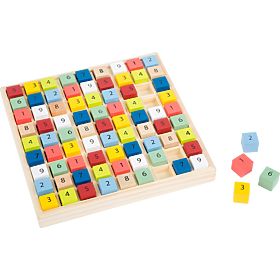 Small Foot Sudoku din lemn cuburi colorate