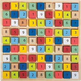Small Foot Sudoku din lemn cuburi colorate