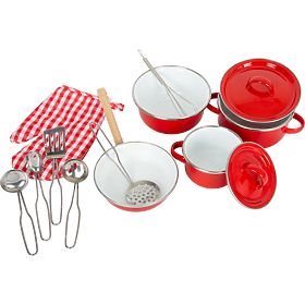 Small Foot Vesela pentru copii metal rosu