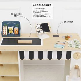 Stand de vânzare Le Toy Van cu casă de marcat și accesorii