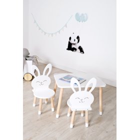 Masă pentru copii cu scaune - Iepure - albă, Ourbaby