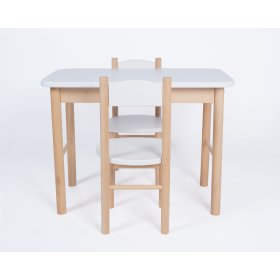 Set de masă și scaun Simple - alb, Drewnopol
