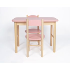 Set masă și scaune OURBABY dusty pink