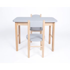 Set masa și scaune Simplu - gri, Drewnopol