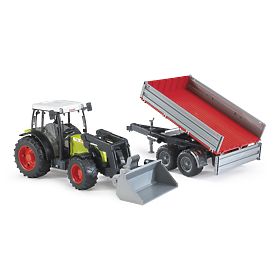 Tractor Bruder CLAAS Nectis 267F cu încărcător și remorcă, Bruder