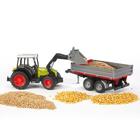 Tractor Bruder CLAAS Nectis 267F cu încărcător și remorcă, Bruder