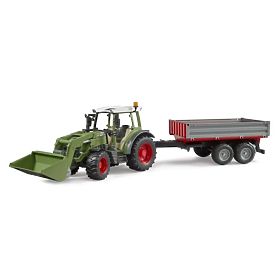 Tractor Bruder Fendt Vario 211 cu încărcător frontal și remorcă basculantă