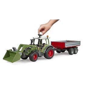 Tractor Bruder Fendt Vario 211 cu încărcător frontal și remorcă basculantă