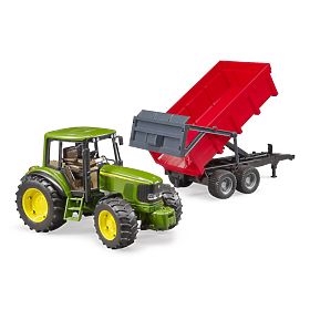 Tractor Bruder John Deere și remorcă basculantă