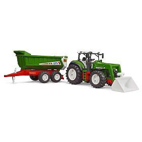 Tractor Bruder ROADMAX cu încărcător frontal și remorcă