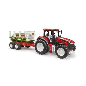 Tractor Bruder ROADMAX cu remorcă pentru lemne și bușteni