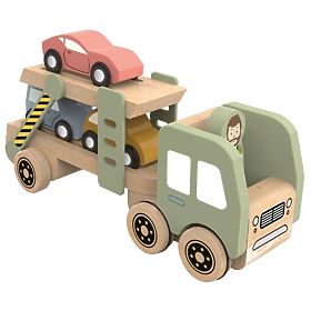 Transportor de mașinuțe din lemn 2Kids Toys