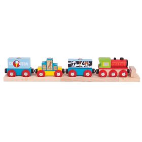 Trenul Bigjigs Rail Freight + 3 șine, Bigjigs Rail