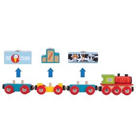 Trenul Bigjigs Rail Freight + 3 șine, Bigjigs Rail