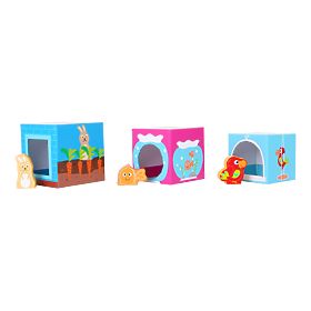 Turnul Small Foot Cube cu animale din lemn