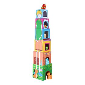 Turnul Small Foot Cube cu animale din lemn