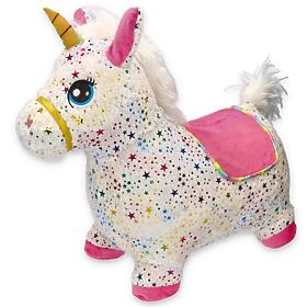Unicorn săltăreț din cauciuc cu husă