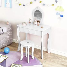 Mare măsuță de toaletă pentru fete cu oglindă ECOTOYS, EcoToys