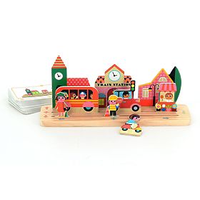 Vilac Joc logic din lemn Construiește corect! Orașul, Vilac