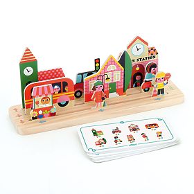 Vilac Joc logic din lemn Construiește corect! Orașul