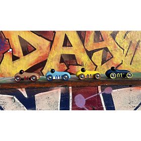 Vilac Mașină de lemn Old Sport Compet turcoaz