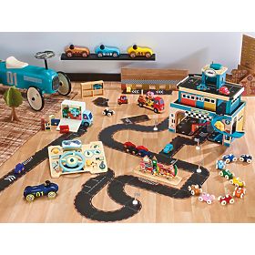 Vilac Mașină din lemn Old Sport Compet albastru închis