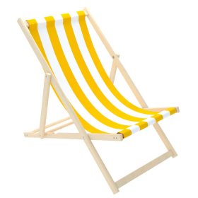 Scaun de plajă Stripes - galben-alb, Chill Outdoor